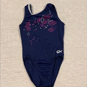 GK Navy Leotard with Pink Accents